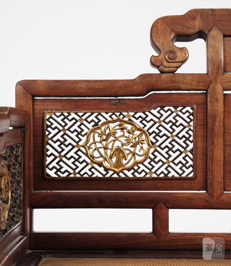 A Chinese hardwood throne chair/day bed, - 图27